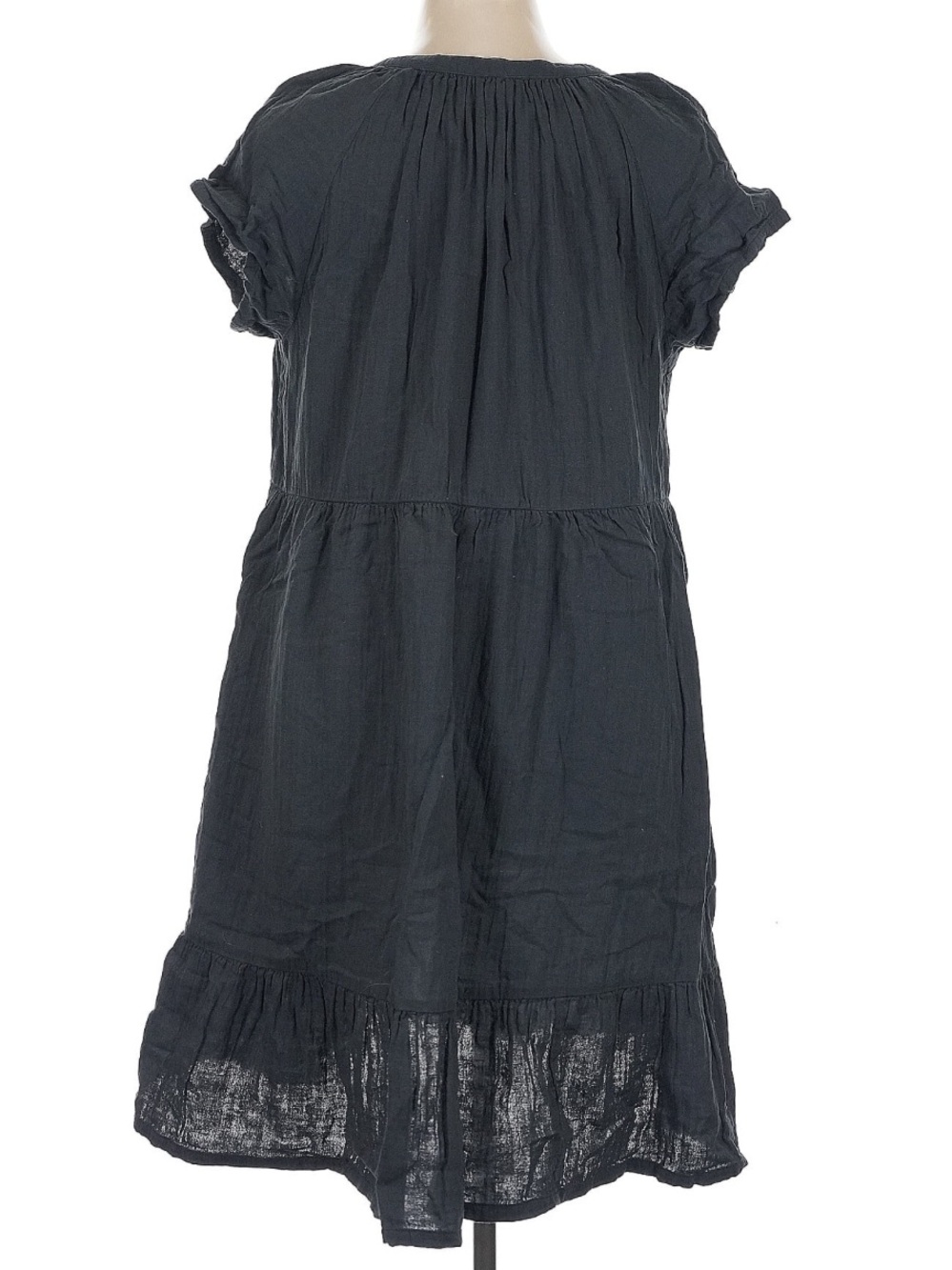 Pact Women’s Black Short-Sleeve Cotton Dress - Picture 2 of 4